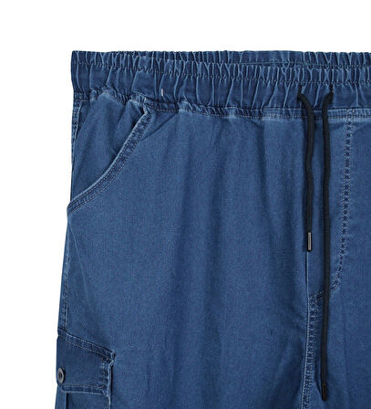 Erkek  Büyük Beden 100-156 Kilo Arası İçin Uygun Kargo Cepli Jogger Kot Pantolon