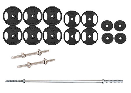 100 Kg Döküm 180 Cm Vidalı Ağırlık Halter Dambıl Set