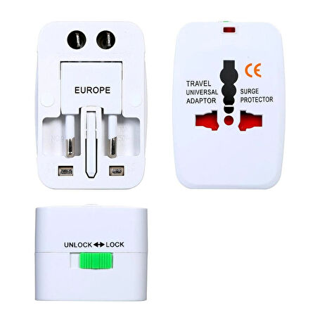 Global USB'li Priz Evrensel Seyahat Akıllı Priz 1000ma 2 Usb Hepsi Bir Arada _universal Travel Adapter