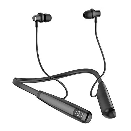100 Saat Şarjlı Boyuna Takılan Kablosuz Bluetooth Sporcu Kulaklık, Uzun Pil Ömürlü, iOS ve Android Uyumlu, Suya Dayanıklı, Hafif ve Ergonomik Tasarım, Müzik ve Telefon Görüşmeleri İçin Kablosuz Spor Kulaklığı