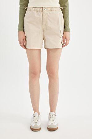 DeFacto Coool %100 Pamuk Regular Fit Normal Bel Kısa Paça Gabardin Şort A3688AX24HSBG155