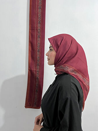Aminenesil Soft Pamuk Etnik Düz Eşarp Fuşya Renk
