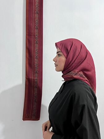 Aminenesil Soft Pamuk Etnik Düz Eşarp Fuşya Renk