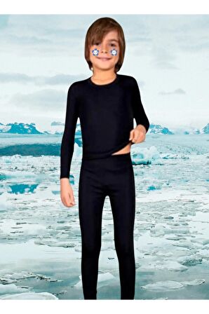 Erkek Çocuk Termal Alt-Üst Set Takım Siyah