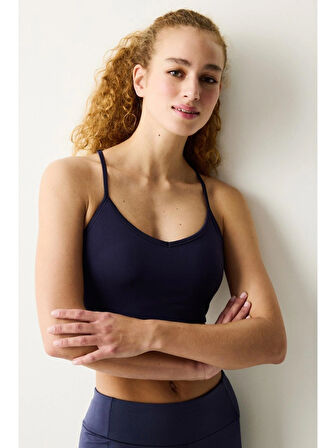 Penti Koyu Indigo Hafif Destek Arka Detaylı Spor Sütyeni