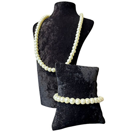 Uretti - Özlem 9422 7559 El Yapımı Cam İnci Kolye ve Bileklik Set
