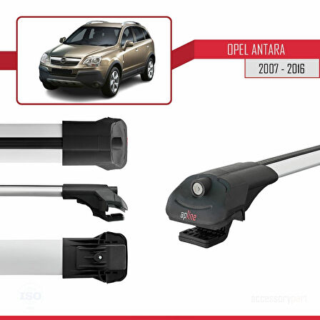 Opel Antara 2007-2016 Arası ile Uyumlu ACE-1 Ara Atkı Tavan Barı Gri 2 Adet