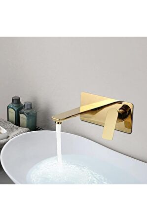 Banyo Lavabo Bataryası Ankastre Gold Altın Dore 5 Yıl Garantili Sıva Altı Dahil