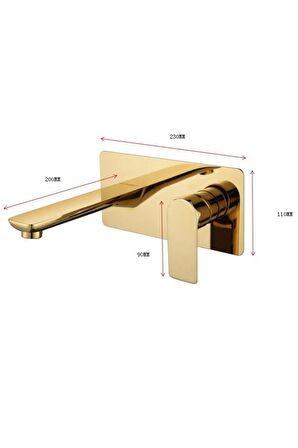 Banyo Lavabo Bataryası Ankastre Gold Altın Dore 5 Yıl Garantili Sıva Altı Dahil