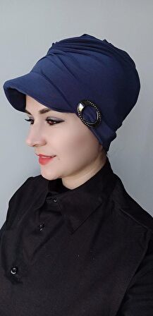 Kadın Toka Şapka Bone Açık Mavi