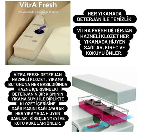 Burgbad Deterjan Hazneli Asma Klozet , Entegre Ara Musluklu , Soft Yavaş Kapanan Kapak Dahil