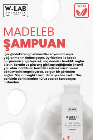 W-Lab Cosmetics Madeleb Intense Therapy Keratin Şampuan 300 ML 