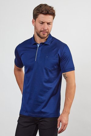 Erkek Basic Cepli Çıtçıtlı Dar Kahverengi Polo Yaka Tişört