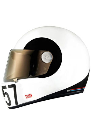 X.g100r Sputnik Kask (beyaz-siyah) + Sarı Cam   Uyumlu