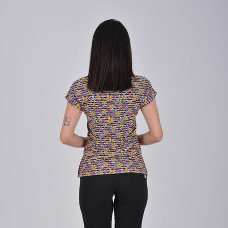 Unisex Çizgili Papatya Desenli Likralı Üst Forma