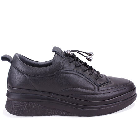 Dagoster DZA07-1281120 Siyah Ortopedik Günlük Deri Kadın Ayakkabı