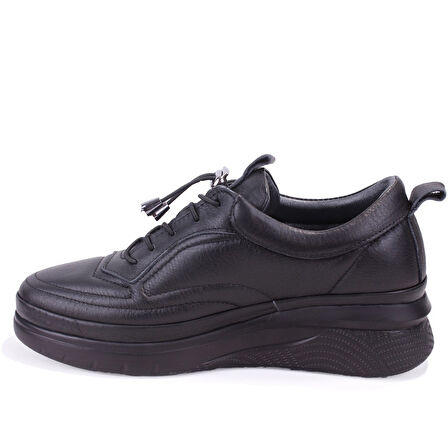 Dagoster DZA07-1281120 Siyah Ortopedik Günlük Deri Kadın Ayakkabı