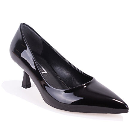 Dagoster DZA07-388499 Siyah Rugan Stiletto Topuklu Kadın Ayakkabı