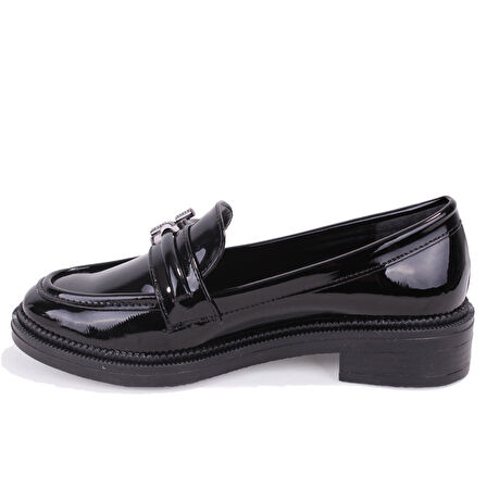 Dagoster DZA07-863705 Siyah Rugan Günlük Loafer  Kadın Ayakkabı