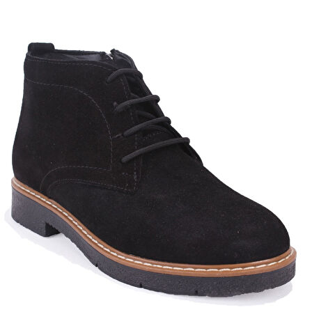 Dagoster DZA07-1236028 Siyah Süet Günlük Düz Topuk Deri Kadın Bot