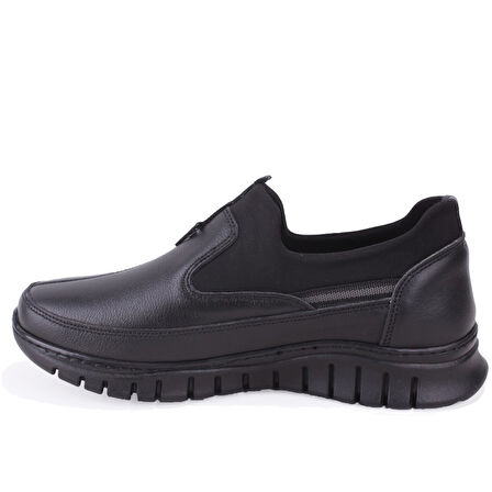 Dagoster DZA07-122044654 Siyah Ortopedik Günlük  Deri Kadın Ayakkabı