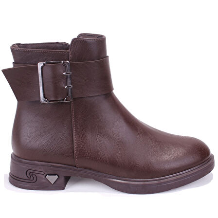 Dagoster DZA07-1004V042 Kahve Günlük Fermuarlı Düz Topuk Kadın Bot