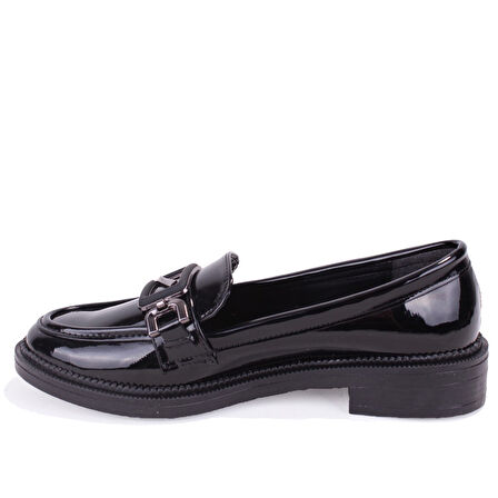 Dagoster DZA07-863701 Siyah Rugan Günlük Loafer  Kadın Ayakkabı