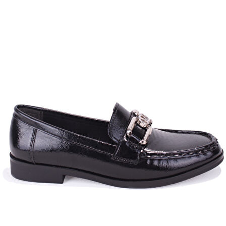 Dagoster DZA07-6826186 Siyah Rugan Günlük Loafer  Kadın Ayakkabı
