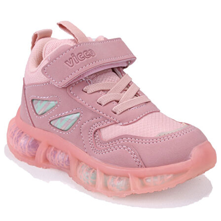 Vicco Willow 946P23K380 Pudra Ortopedik Günlük Işıklı Kız Çocuk Spor Bot