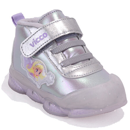 Vicco Gemini 946B25K445 Gri Ortopedik Işıklı Kız Bebe Spor Bot