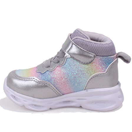 Vicco Poni 946B25K430 Gümüş Ortopedik Işıklı Kız Bebe Spor Bot