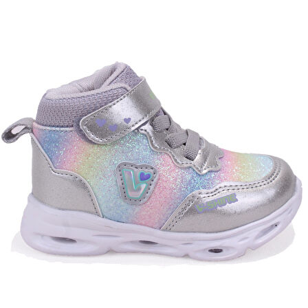 Vicco Poni 946B25K430 Gümüş Ortopedik Işıklı Kız Bebe Spor Bot