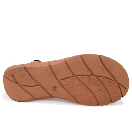 Dagoster DZA07-600015 Taba Günlük Ortopedik Deri Kadın sandalet