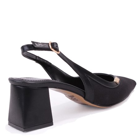 Dagoster DZA07-1296034 Siyah 7 cm Kalın Topuklu Klasik Kadın Ayakkabı