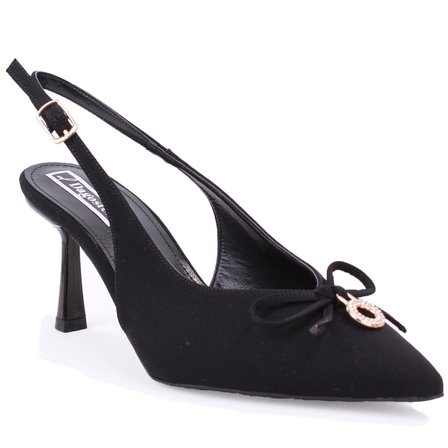 Dagoster DZA07-12042727 Siyah 8 cm İnce Topuklu Abiye Kadın Ayakkabı