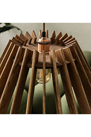 AHŞAP MİNİMAL RUSTİK MODERN SALON AVİZESİ