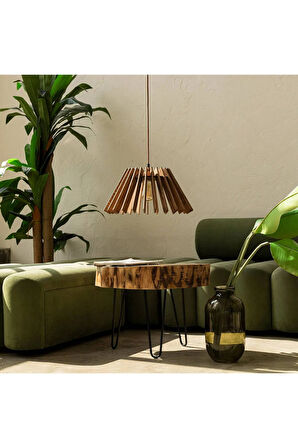 AHŞAP MİNİMAL RUSTİK MODERN SALON AVİZESİ