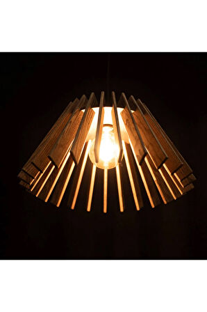 AHŞAP MİNİMAL RUSTİK MODERN SALON AVİZESİ