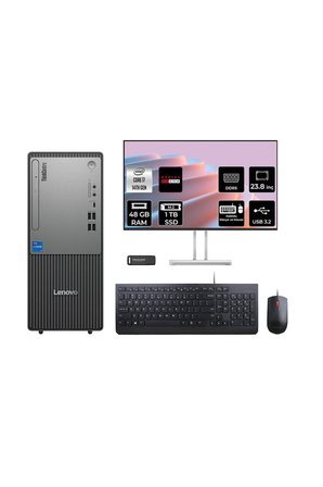 ThinkCentre Neo 50T G5 i7 14700 48GB 1TB SSD RX550/4GB FDOS Masaüstü Bilgisayar + 23.8"