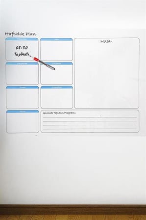 Haftalık Planlayıcı Manyetik Duvar Stickerı Takvim 70 cm x 56 cm (5673)
