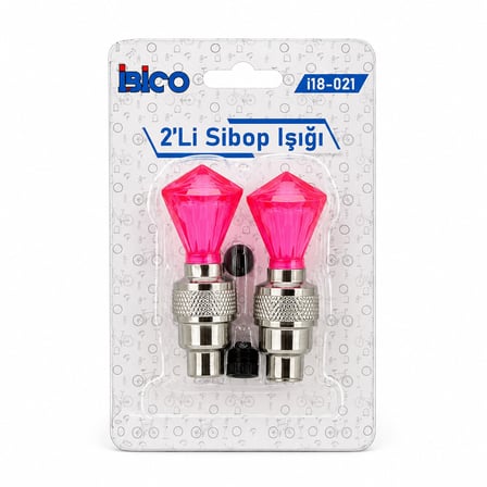 2PCS PEMBE ELMAS KESİM PRİZMA MODEL SİBOP IŞIK PİLLİ BİSİKLET - MOTOR - ARAÇ HAREKET SENSÖRLÜ İ18-02