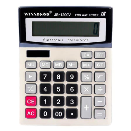 12 Haneli Geniş LCD Ekran, Pilli Büyük Düğmeli Hesap Makinesi (5673)