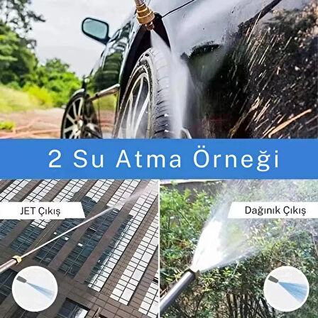 TechTic 30cm Köpük Hazneli Basınçlı Ayarlanabilir Bahçe Sulama Araba Yıkama Su Püskürtme Tabancası