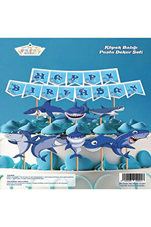 KÖPEKBALIĞI TEMAL ÖZEL KESİM PASTA DEKOR SETİ