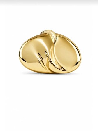 Gold Oval Akrilik Zincirli Omuz Çantası