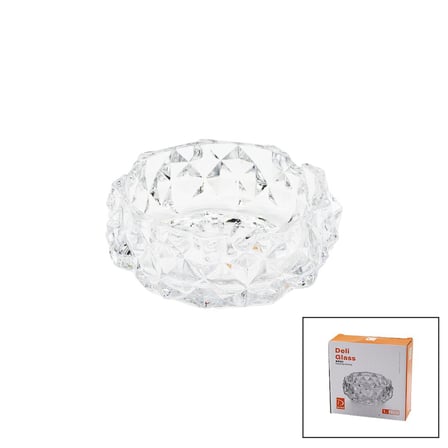 BÜYÜK CAM - DIAMOND KRİSTAL ŞEKİL YUVARLAK KÜLLÜK ÇAP: 12.8CM - D: 5.2CM (5673)