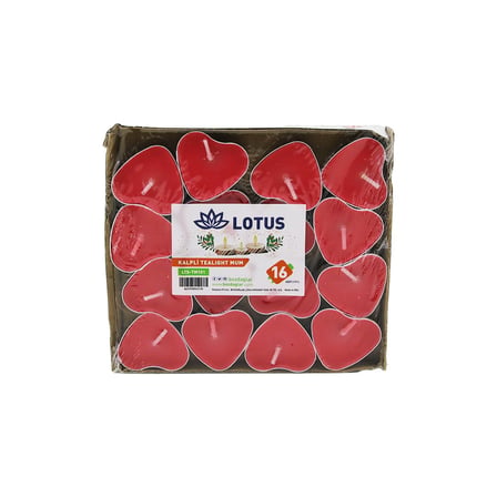 16PCS   KALPLİ - KIRMIZI  TEA LİGHT MUM (5673)