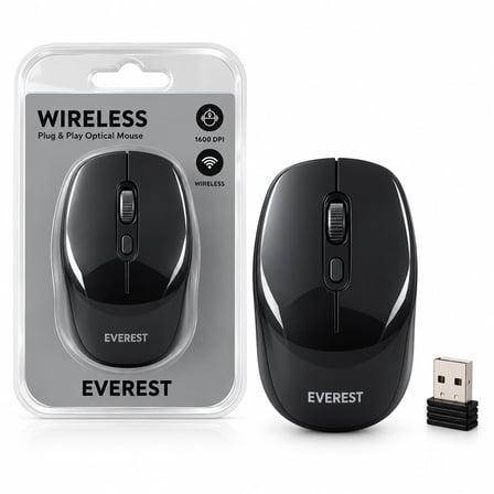 WIRELESS - KABLOSUZ USB OPTİCAL MOUSE VAKUMLU AMBALAJ 1600DPI PİLLİ= 1AA SMW-89 (5673)
