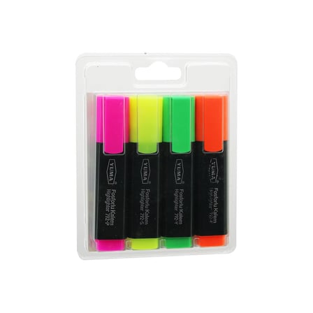 YUMA YM-792-4  792-T-Y-S-P   4PCS  FOSFORLU KALEM  TURUNCU - YEŞİL - SARI - PEMBE (5673)