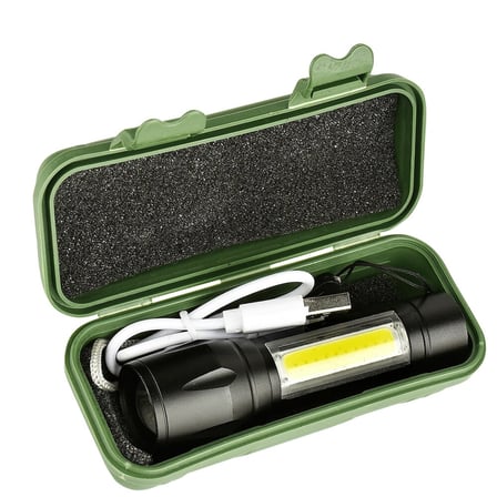 Su Geçirmez Şarjlı El Feneri 2500 Lumens + 5W COB LED USB Lion Şarjlı Ultra Güçlü Q5 XPE (5673)